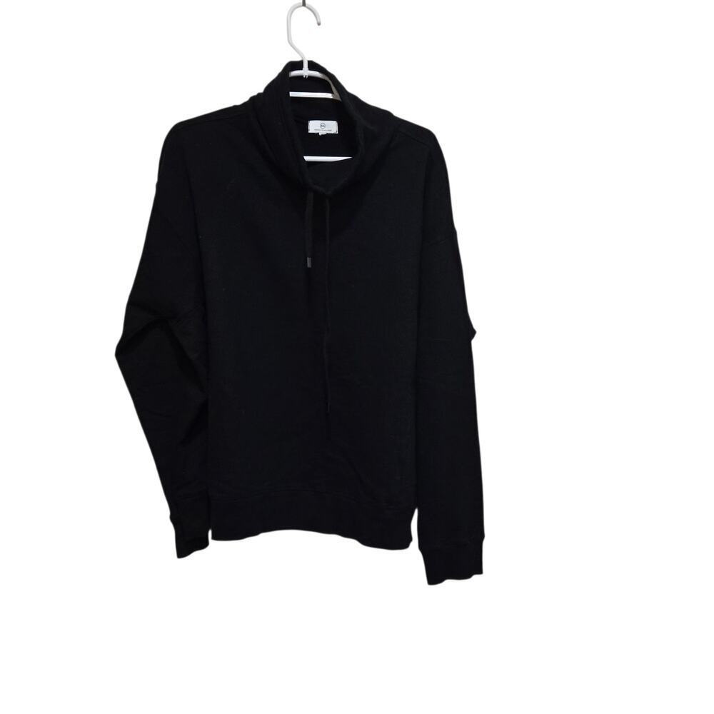 AG Black Mock Neck Pullover Sweatshirt Cotton Medium